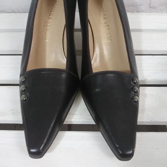 Bottega Venetta Leather Pumps Sz 6B Pointed Toe - Picture 5 of 8